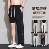 潮牌直筒休闲裤 男士 工装 啄木鸟春季 百搭阔腿痞帅运动垂感裤 子男TZ