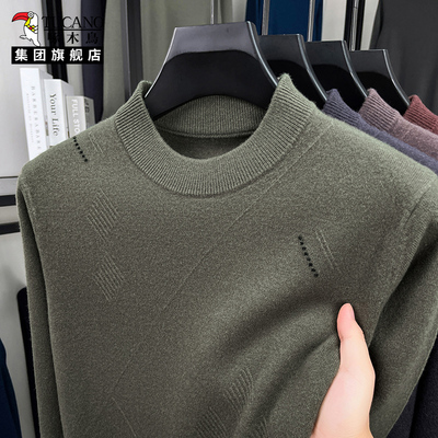 啄木鸟集团官方男士纯羊毛衫高领