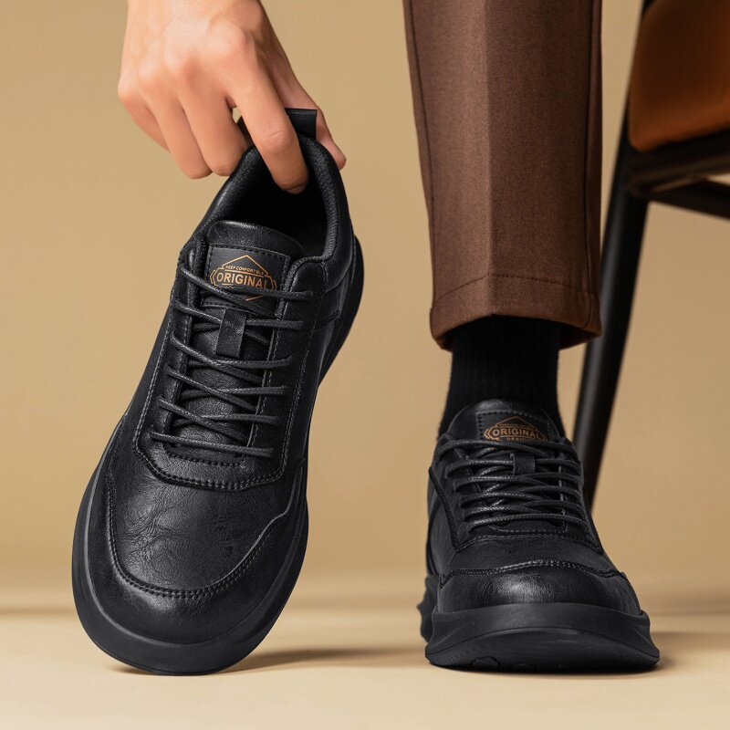 商务通勤软底黑色休闲运动鞋男款