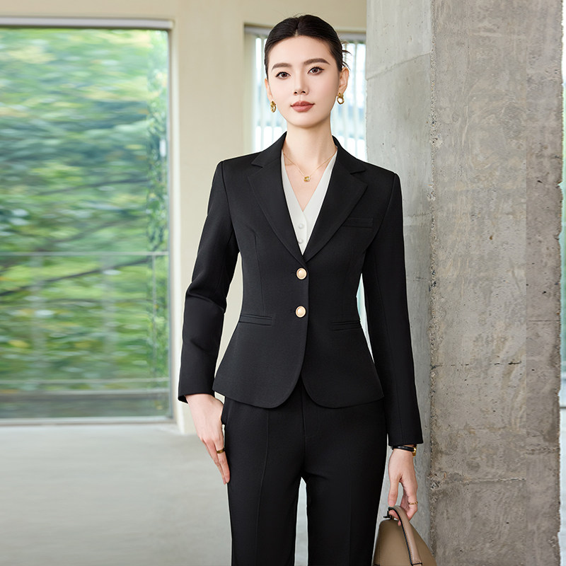 纯色西装套装女职业正装商务风修身收腰高级感工作服LQ