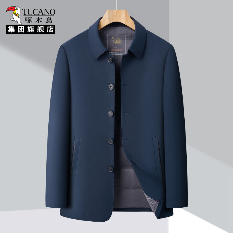 TUCANO/啄木鸟冬季保暖款上衣男款休闲保暖中老年翻领夹克外套男