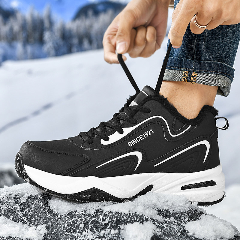 低帮防水防滑加绒保暖雪地靴男款