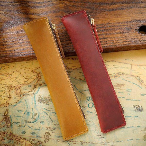 旗韵复古疯马牛皮钢笔专用笔套收纳袋学生多功能文具盒子真皮笔袋,文具电教/文化用品/商务用品,笔袋,淘宝优惠券,粉丝福利购,淘宝优惠卷