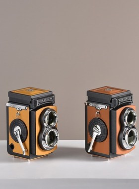 简约现代双反相机模型创意摄x影道具 样板间书房桌面装饰品摆件