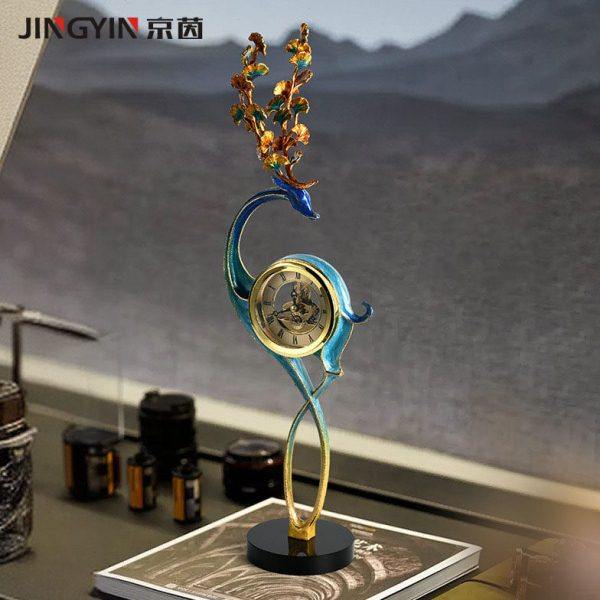 银杏麋鹿时钟别墅客厅电视柜创意摆设办公室桌面摆台式欧式座钟,家居饰品,台钟/闹钟,淘宝优惠券,粉丝福利购,淘宝优惠卷