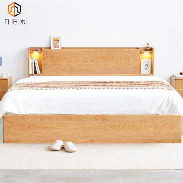 北欧全实木床现代简约高箱气压储物床橡木多功能抽屉箱体床定做