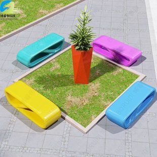 玻璃钢创意日字凳简约现商场座椅户外公园景区长椅休息区椅子