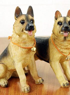 狼狗 家居庭院动物摆件园艺装饰树脂工艺品招财狼狗