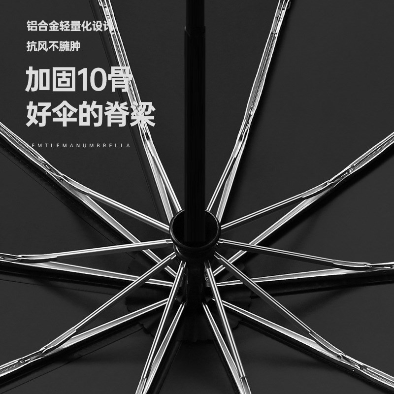 超大木手柄雨伞全自动折叠伞晴雨遮阳D创意广告伞商务可印logo图