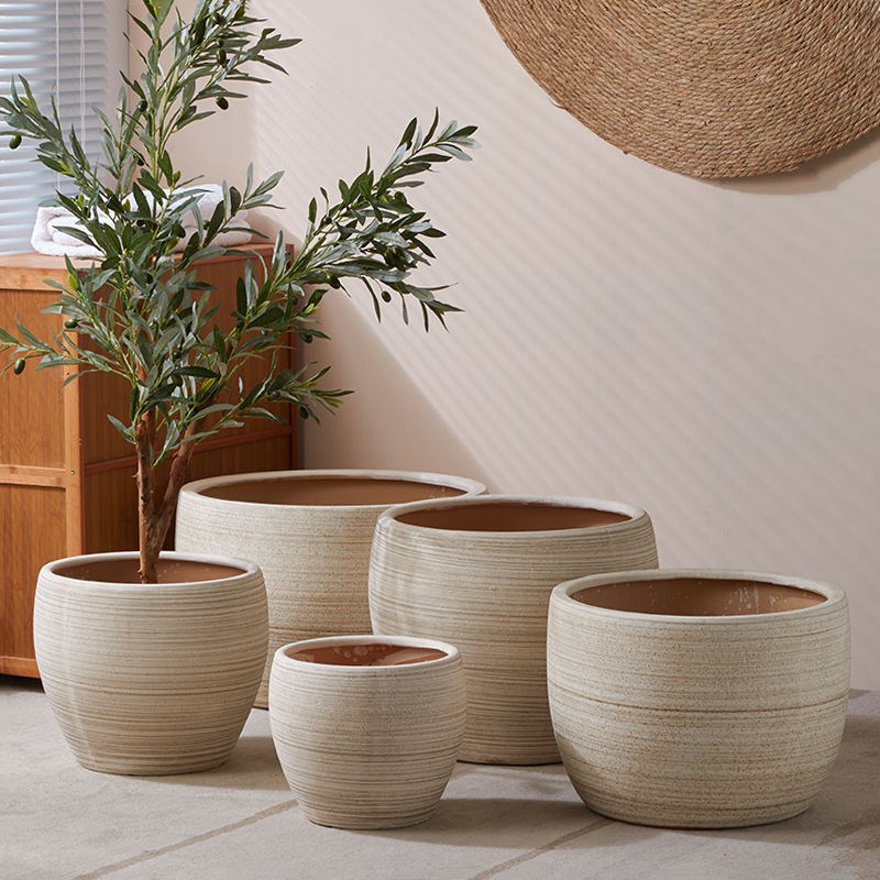 特大号陶瓷花盆覆古家用客厅简约大口径50Icm以上40种树庭院组合