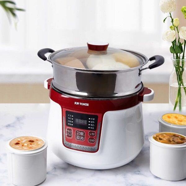 天际不锈钢隔水炖锅陶瓷电炖盅全自动煲汤锅大容量一锅四胆5人6人