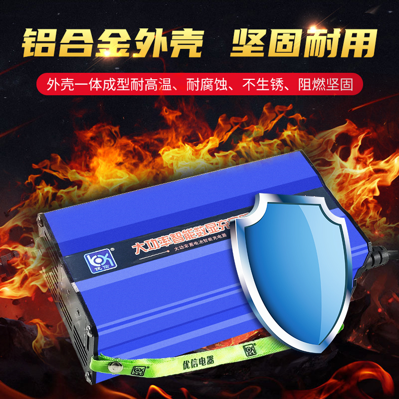 优信电动叉车充电器12V24V10A15A20A30A伏液压堆U高车升降机洗地