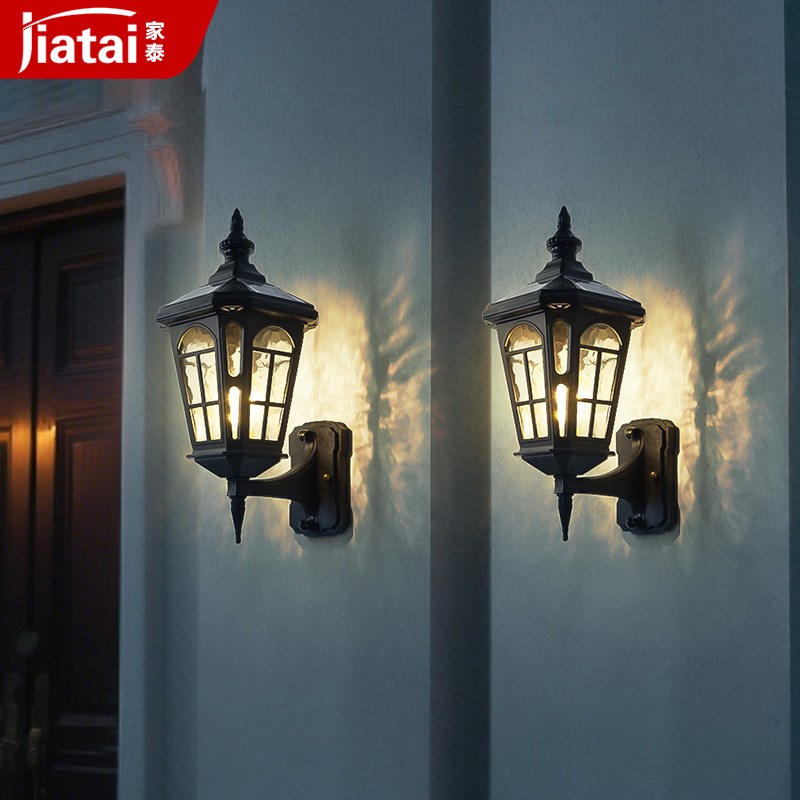 太阳能户外壁灯防水欧式别u墅仿古花园过道庭院灯露台灯室外墙壁