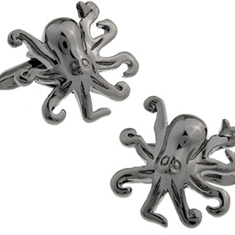 铜质个性创意海j洋动物八爪鱼章鱼袖扣三色可选法式袖钉纽扣