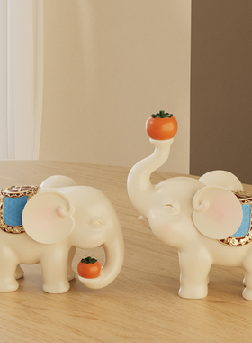 寓意招财大象摆件高档搬家乔迁新居礼物轻K奢创意古风客厅酒柜装