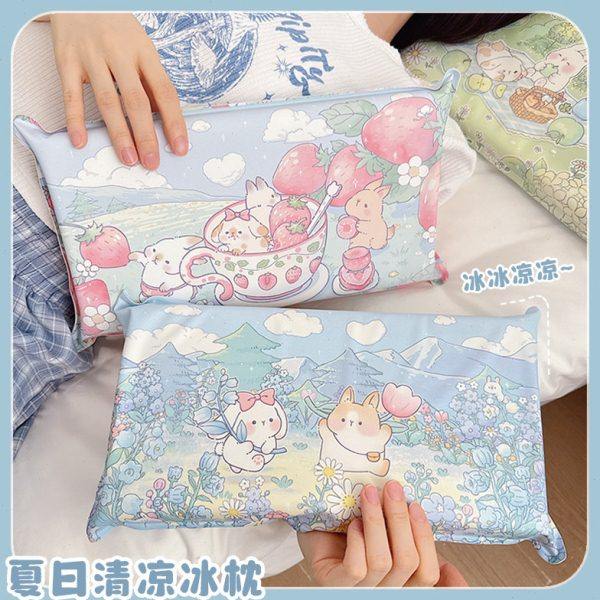 蜜桃小兔儿童学生冰枕头午睡趴睡枕夏季办公室午休迷你小枕头凉枕,居家日用,冰枕,淘宝优惠券,粉丝福利购,淘宝优惠卷
