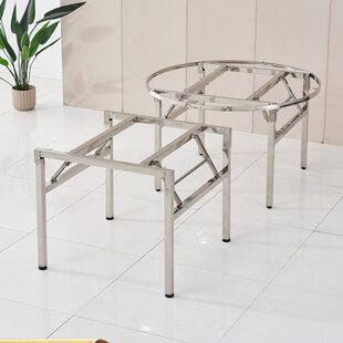 不锈钢折叠桌腿圆桌方桌长方形长条桌支架子支撑脚便携尺寸可定制