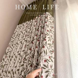 山楂树之恋小碎花樱桃田园风雪尼尔色织提花窗帘客厅卧室2025年