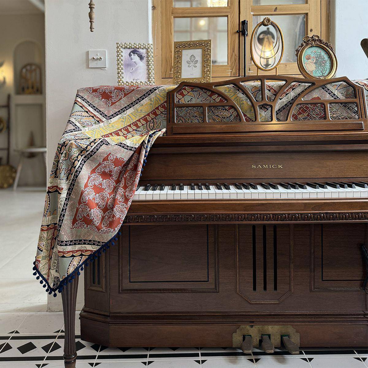 吉普赛东南亚风土耳其花布防尘钢琴盖桌布茶几盖巾