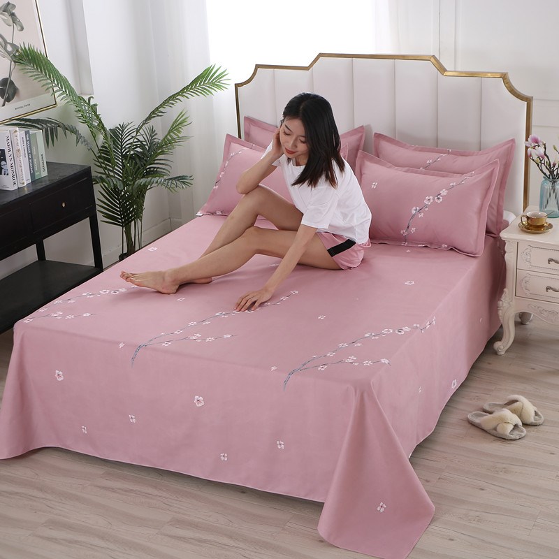 水洗棉床单单件加厚斜纹磨毛床单子加大炕单双人S单人学生宿舍被