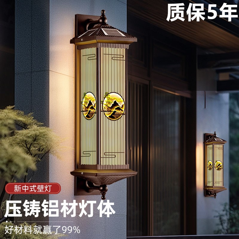 太阳能户外壁灯别墅柱子灯室外防水大门J柱灯花园阳台庭院灯外墙