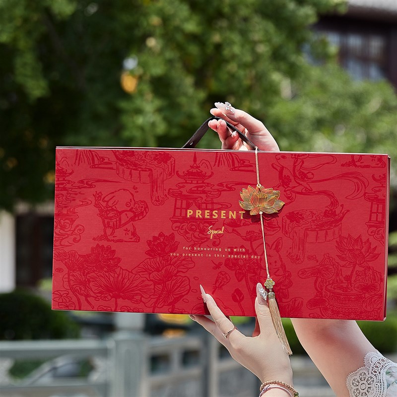 2025中秋e节礼盒月饼包装盒送礼礼品盒可定制LOGO外包装手提空盒