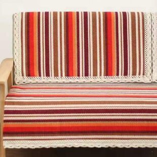 沙发垫冬四季通用全棉加厚布艺彩条纹粗布沙发巾套罩实木松紧订制