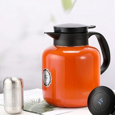 米索316不锈钢大Q闷茶壶 居家茶壶 带滤网带手柄保温壶2000ml水壶