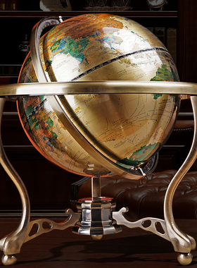 全铜地球b仪摆件客厅玄关家居饰品老板办公室桌面装饰乔迁开业礼