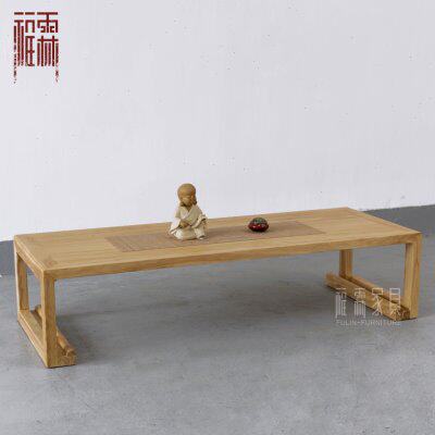 新中式实木坑几茶几老榆木茶桌茶台免漆卷几矮几榻榻米茶几和室桌