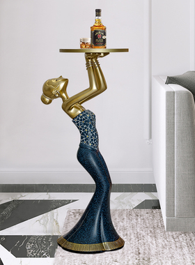 现代轻奢风客厅落地大摆件玄关沙发电视柜旁边R创意艺术家居装饰