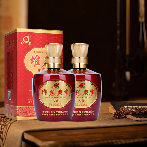堆花V3浓香型白酒42度500ml*2