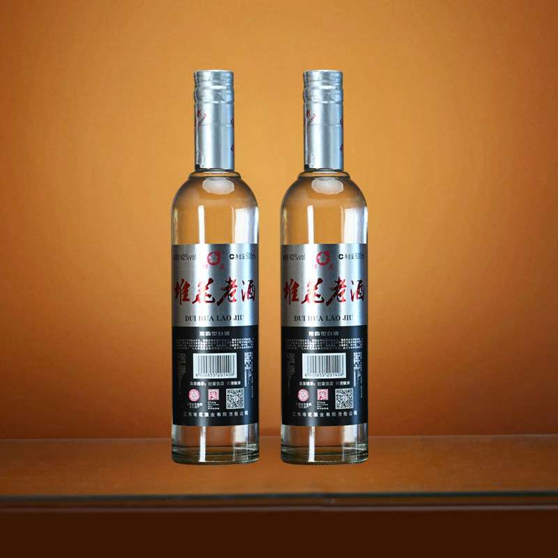 官方 江西老字号堆花老酒42度浓香白酒纯粮光瓶酒自饮500ml*2瓶