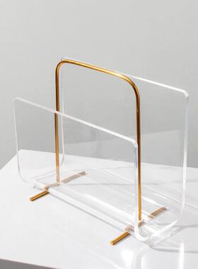 样板间杂志架书架画册陈列软装饰拼摆件售楼处金属亚克力收纳摆设