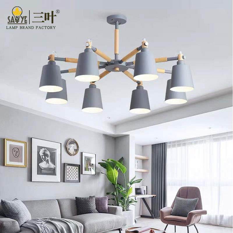现代简约客厅灯 酒店民宿卧室灯智能LED马卡龙原木客厅书房吊灯,家装灯饰光源,智能吊灯,淘宝优惠券,粉丝福利购,淘宝优惠卷