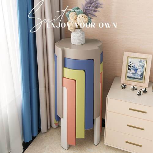 塑料凳子家用可叠放加厚高板凳风车圆胶凳餐厅备用餐桌高承重