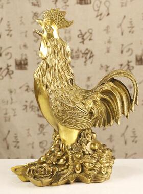 铜鸡摆件元宝鸡大福鸡十二生肖金属工艺品风水家居装