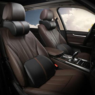 创意汽车头枕太空记忆棉皮革护颈靠枕车用四季颈枕靠汽车腰靠靠垫