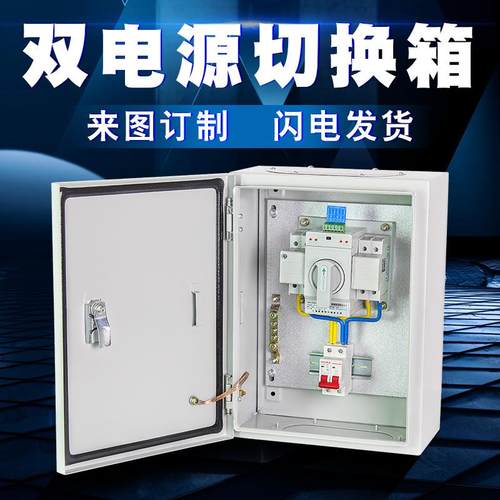 双电源自动转换开关自动切换箱2P63A单相家用220V成套控制配电箱