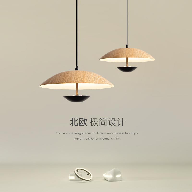 新款原木风餐厅吊灯北欧日式木艺卧室吸顶灯极简走廊壁灯简约现代