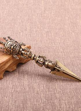 黄铜法器摆件马头明王普巴金刚杵降魔杵聚宝铜器收藏修法精品
