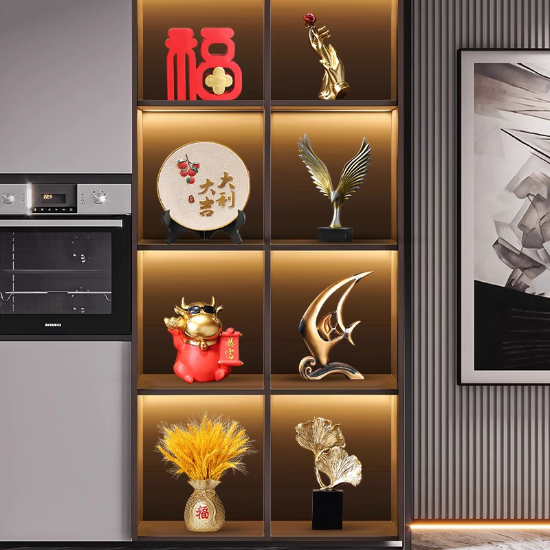 轻奢高档酒柜装饰品摆件客厅餐边柜电视柜客厅高端上W档次大气摆