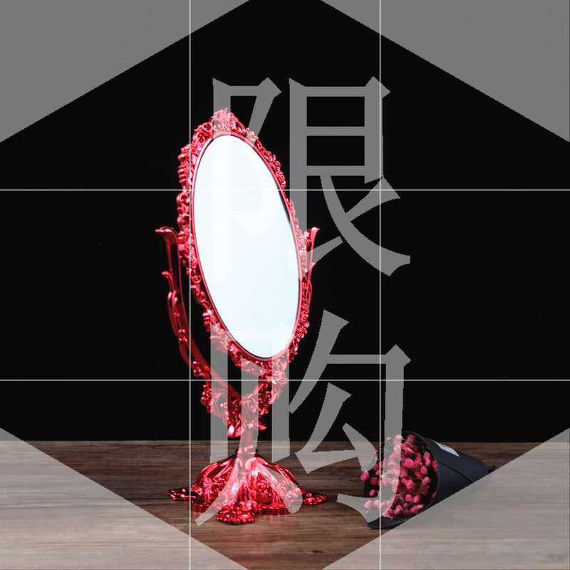 欧式镜子新娘红一对结婚双面红色随身台式化妆镜挂式W镜女陪嫁嫁