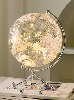 透明地球仪轻奢i办公室客厅桌面电视柜酒柜家居装饰品摆件高级感