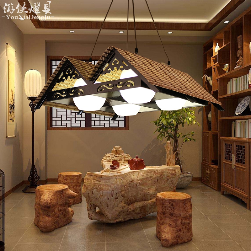 新中式创意竹编灯民宿火锅饭店茶室餐厅K灯日式复古东南亚竹艺吊