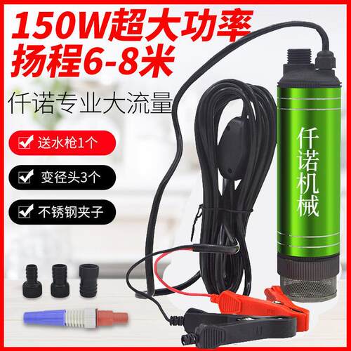 抽油泵柴油12V24伏电动小型油泵加油枪抽油机器油抽子抽水泵150W