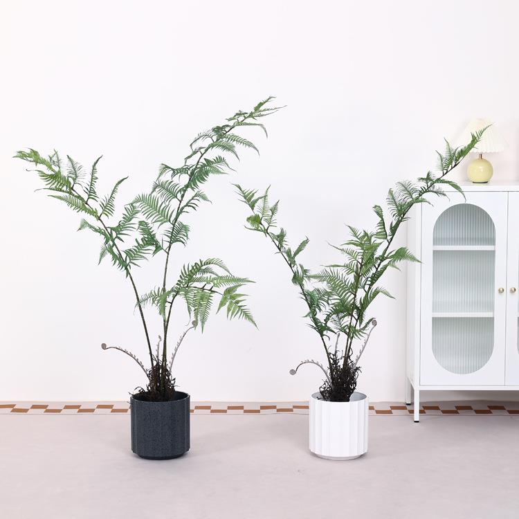 仿真猴头蕨金丝蕨马尾蕨家居装饰绿植盆栽仿真蕨树落地盆栽