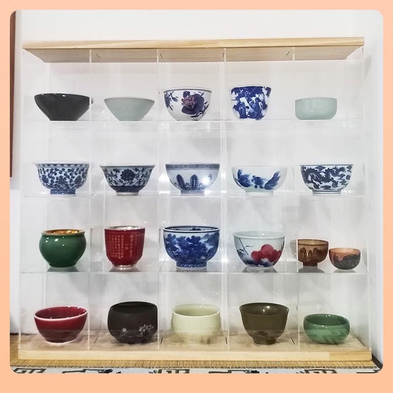 W1TR桌面收纳盒杯子收纳柜茶具展示柜子厨房水杯置物架挂墙收纳架