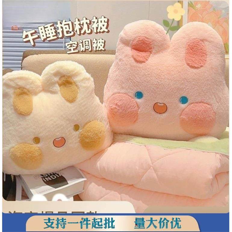兔子抱枕被子两用空调被毛毯办公室午睡抱枕二合一汽车折叠被车用,居家布艺,抱枕被,淘宝优惠券,粉丝福利购,淘宝优惠卷
