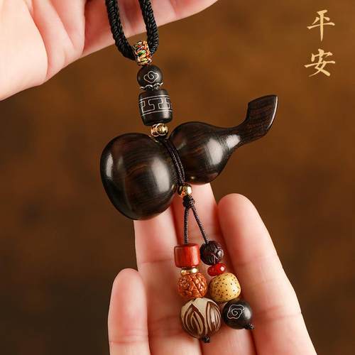 檀木葫芦汽车后视镜挂饰出入平安车内吊饰品挂件男女符高级感车挂